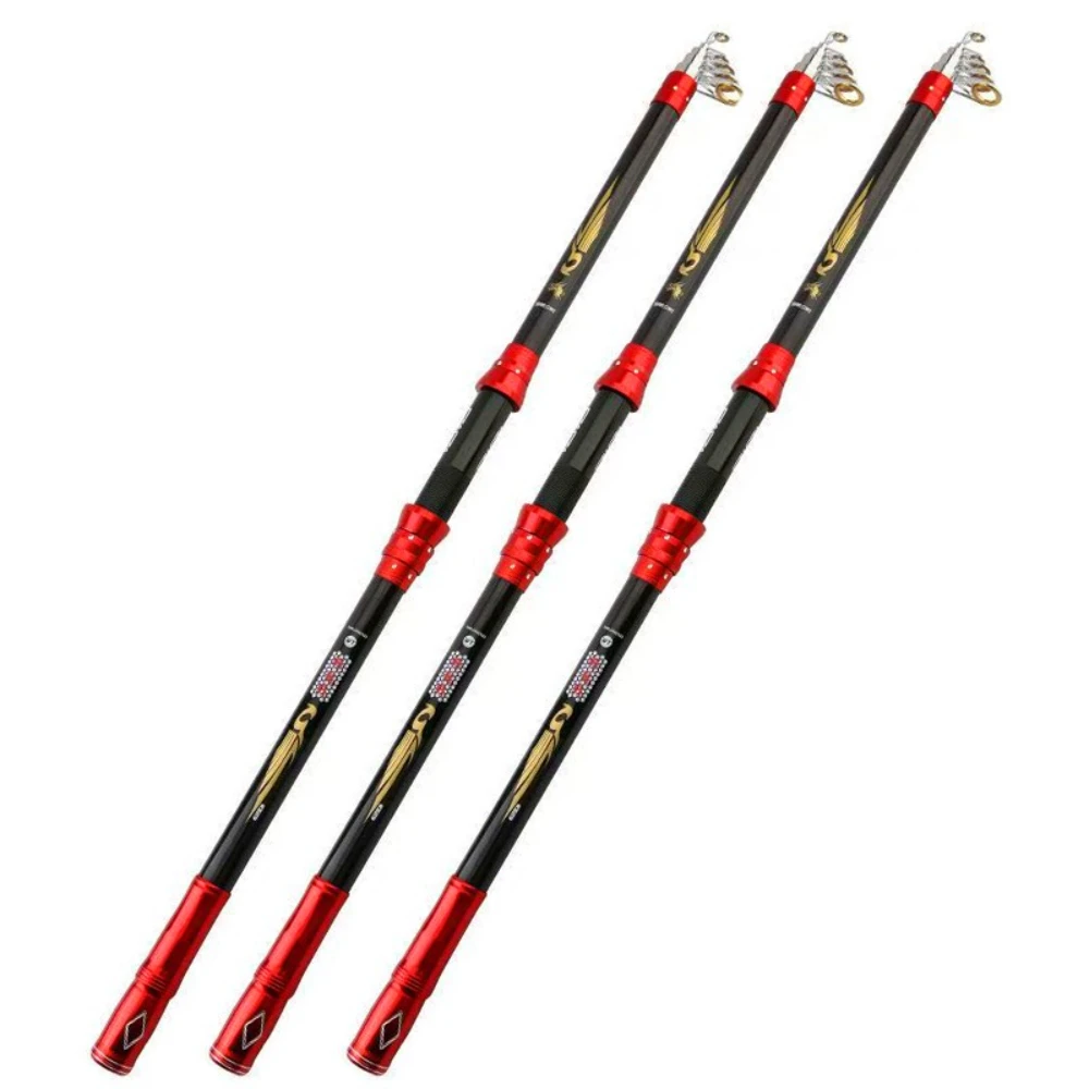 Caña de pescar súper dura para exteriores, anillo guía grande de 2,1-3,6 m, caña de pescar giratoria de larga distancia, asiento de rueda de Metal, poste de mar - imagen 3