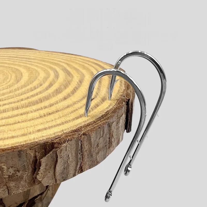 100/200/30 unids/caja anzuelo de pescado de pico torcido doble backspinal mango de vástago largo anzuelo de pesca con púas anzuelos de acero rico en carbono - imagen 5