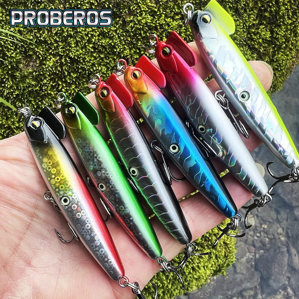 Proberos 1/6 Uds señuelo de pesca tipo lápiz, acción de buceo rápida y suave que se hunde, cabeza de jiging láser es más atractiva al señuelo de boca armada - imagen 2