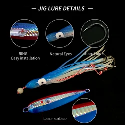Jig de chapa luminoso para calamar – Señuelo artificial marino