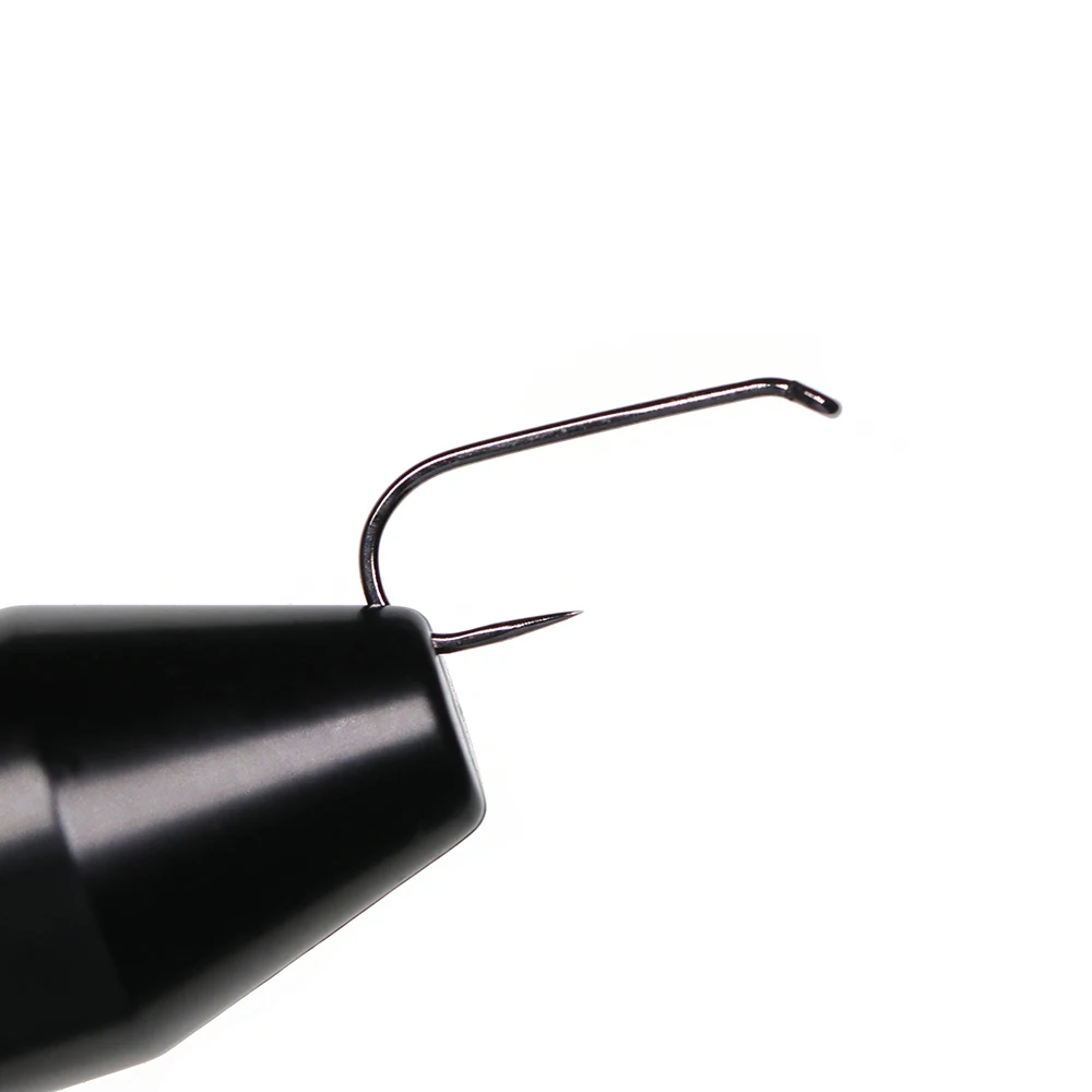 Wifreo-anzuelos de pesca con mosca, 500/1000 piezas, 1X caña larga, alambre fino, Barbless Caddis Blue Dun Nymph, anzuelo de pesca con mosca, anzuelo de níquel negro - imagen 4