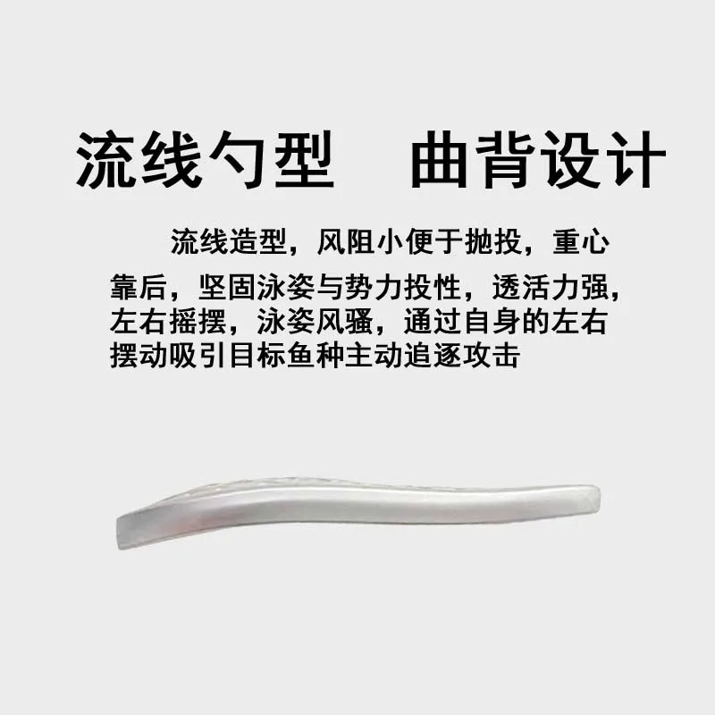 Cebos de Luya con purpurina metálica, cebos de Luya de fundición desnuda que caen, cáscara de cacahuete, microobjetos, Boca de caballo Baited, tira blanca - imagen 2