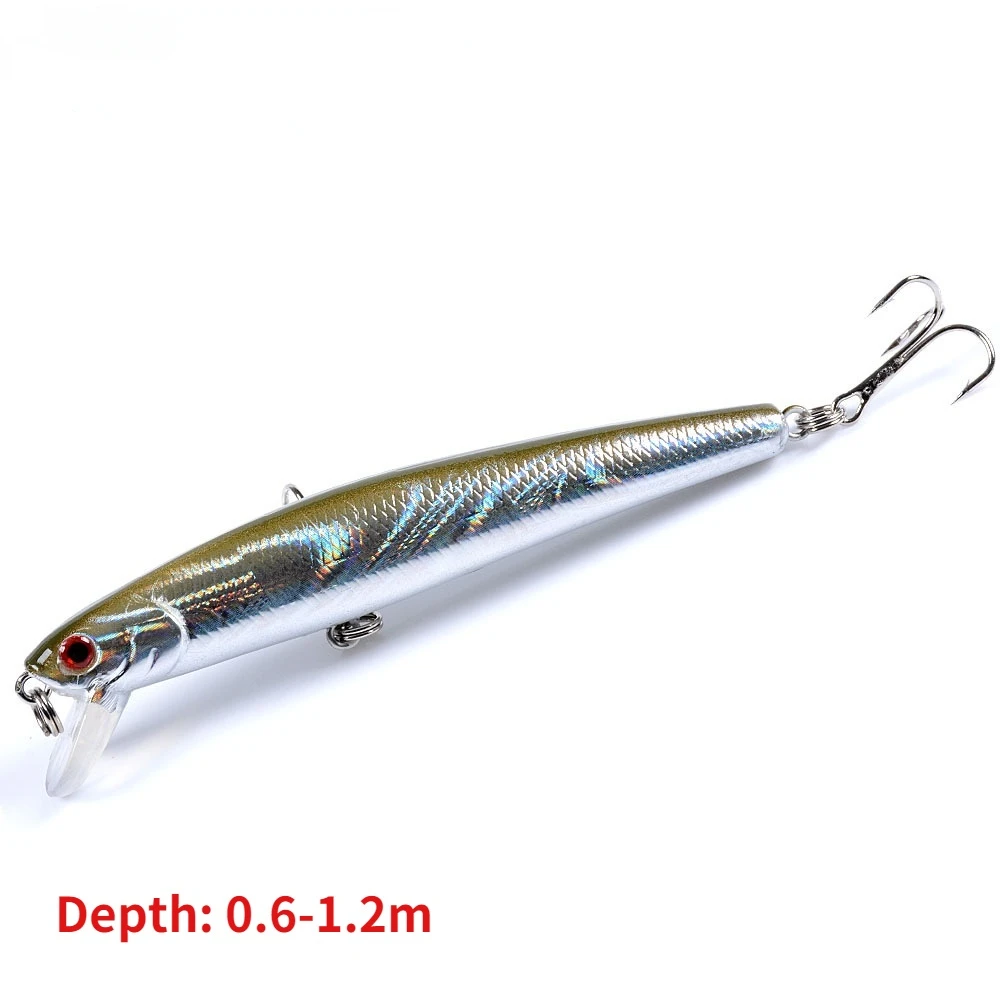 Señuelo de pesca Minnow, cebo para lubina, trucha, salmón, agua salada, agua dulce, 9,6 cm/9,8g - imagen 2