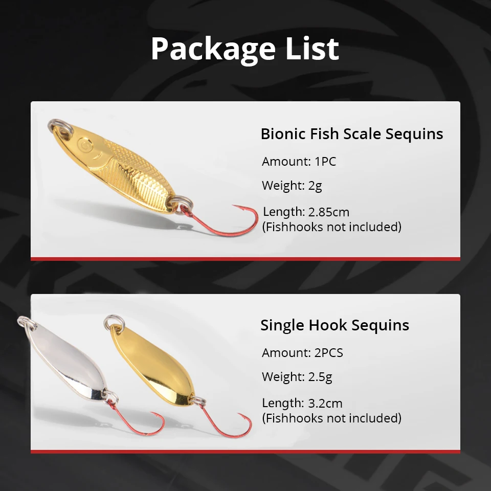 KastKing-señuelo de cuchara biónico con lentejuelas, juego de cebo de pesca pequeño con lentejuelas para agua dulce y mar - imagen 4