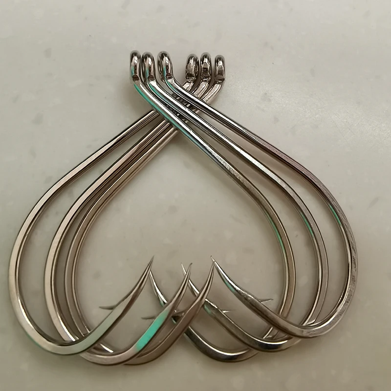 Anzuelos circulares de 50 unidades por paquete, anzuelos de pesca compensados con púas, anzuelo de pesca con ojo convertido, punto de corte, Steelhead Walleye Livebait, anzuelo de mar - imagen 2