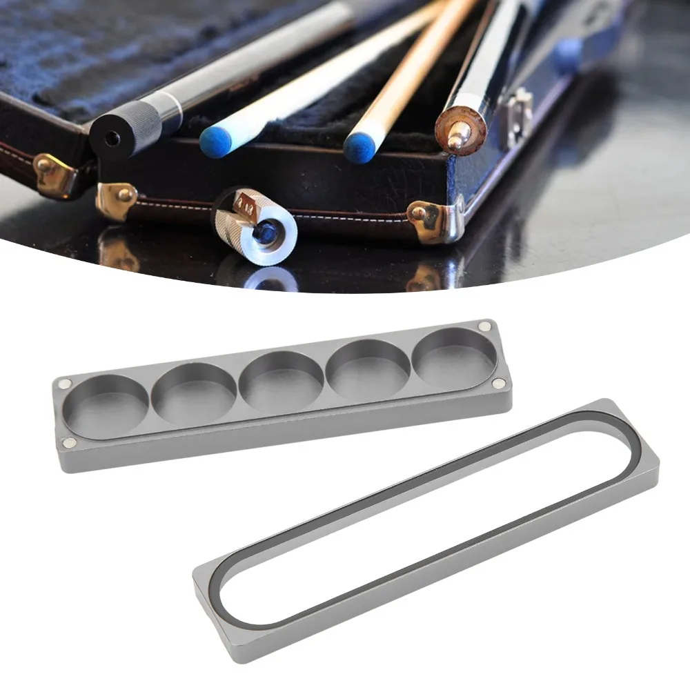 Caja de almacenamiento de punta de taco de aleación de aluminio, contenedor de almacenamiento de punta portátil de 5 agujeros, contenedor de punta de taco de 3 agujeros y 2 agujeros, jugadores de billar