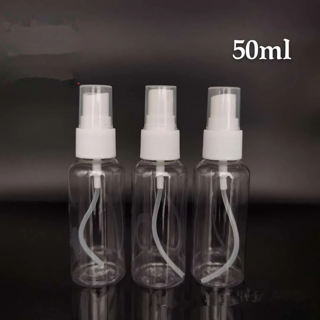 Botellas de plástico transparentes vacías para centro comercial, recargables, para maquillaje, cuidado de la piel, dispensador de jabón portátil recargable, 50ml, 5 uds.