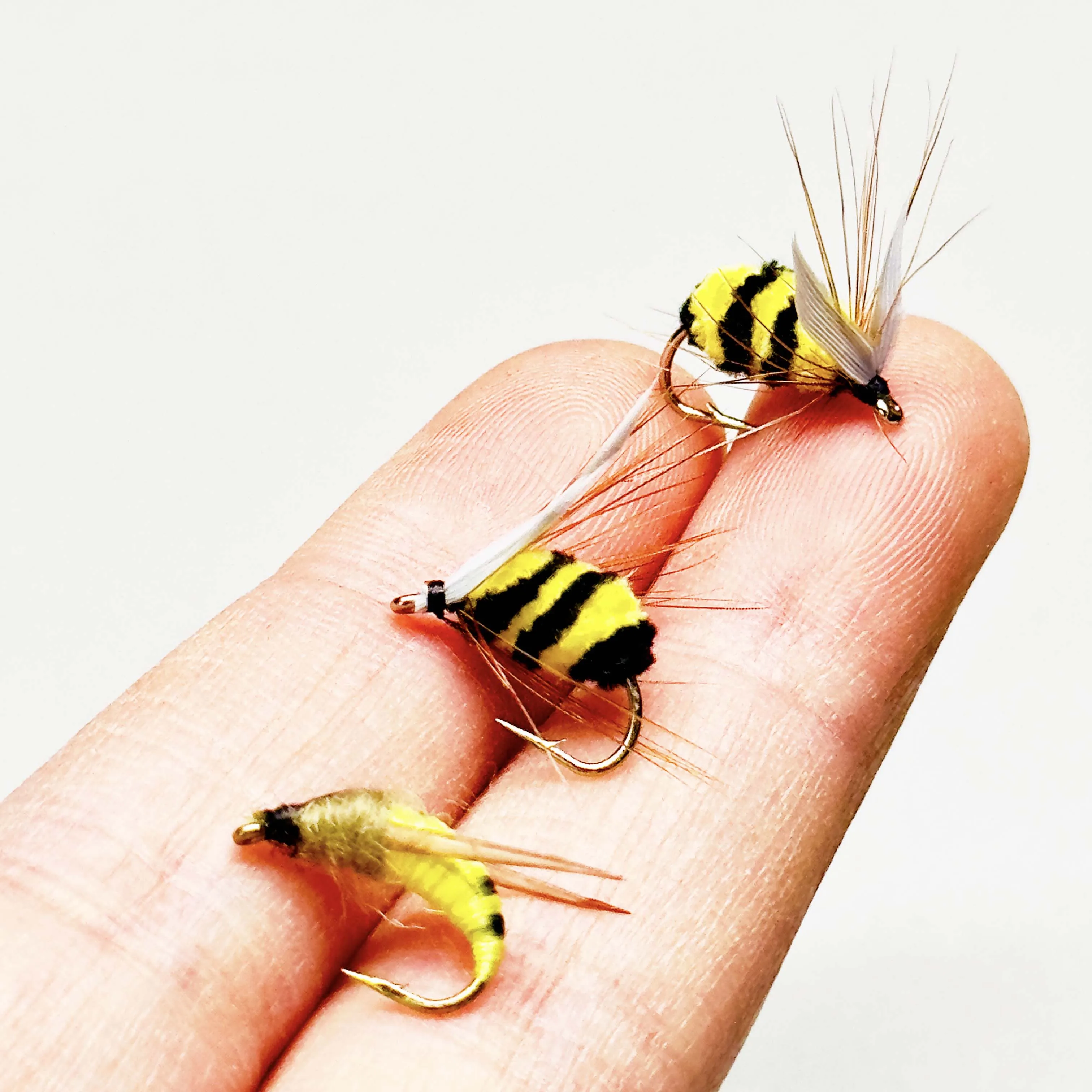 Moscas Bumble Bee biónicas color amarillo para pesca de trucha y carpa - imagen 3