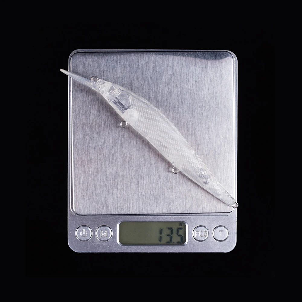 Hanlin-cuerpos de plástico duro ABS transparente, 10/20 piezas, 13,5 CM, 13G, pesca poco profunda, buceo, Jerkbait, pececillos sin pintar, aparejos de señuelo - imagen 3