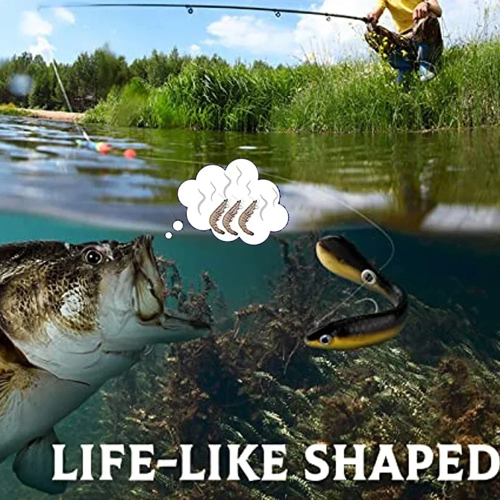 Cebo suave, señuelo de pesca biónico, señuelo simulado de silicona Artificial, cebo móvil de rebote, productos de pesca para aparejos de mar, Lucio, agua dulce - imagen 3