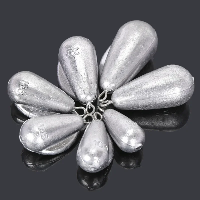 Plomada de plomo en forma de gota de agua, 100g/125g/150g/200g/250g/300g, accesorios de pesca en barco oceánico - imagen 2