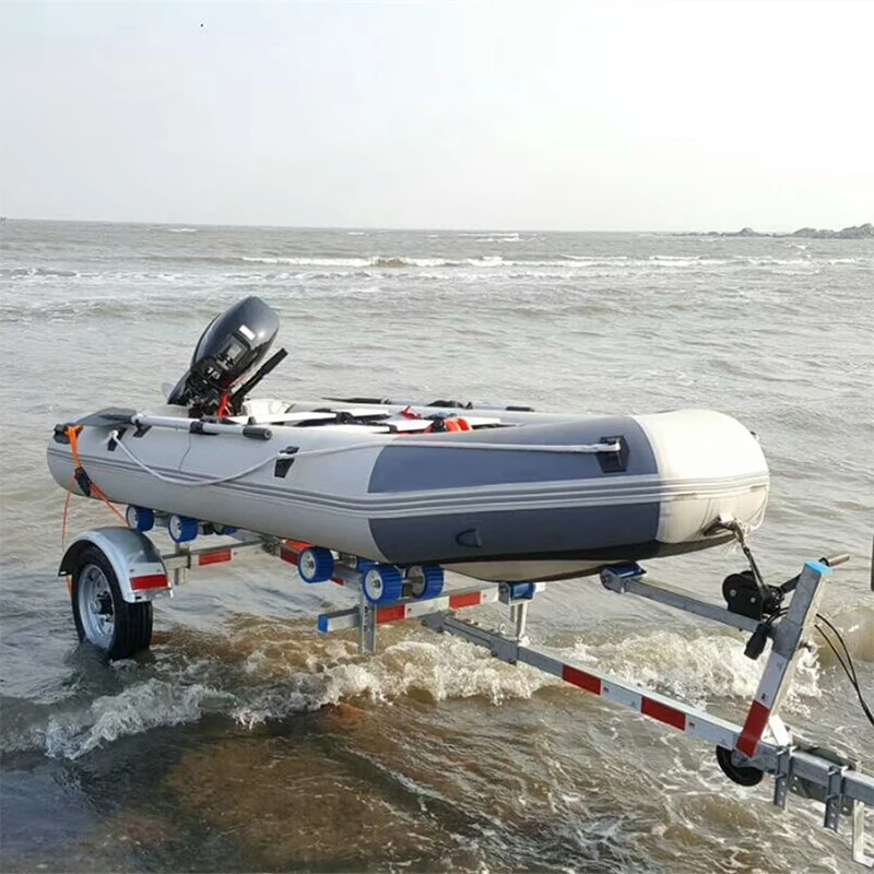 Rodillos oscilantes galvanizados de inmersión en caliente, remolque de barco, rampas de Kayak de asalto simples plegables para esquís Jet de yate, 5,0 metros - imagen 5