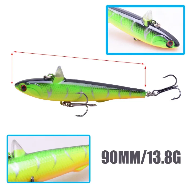 Señuelo de pesca con lápiz que se hunde, 1 unidad, 9cm, 14g, ojos 3D, pececillo Artificial, cebo duro VIB, Lucio, sábalo, aparejos de pesca, WD-269 - imagen 2