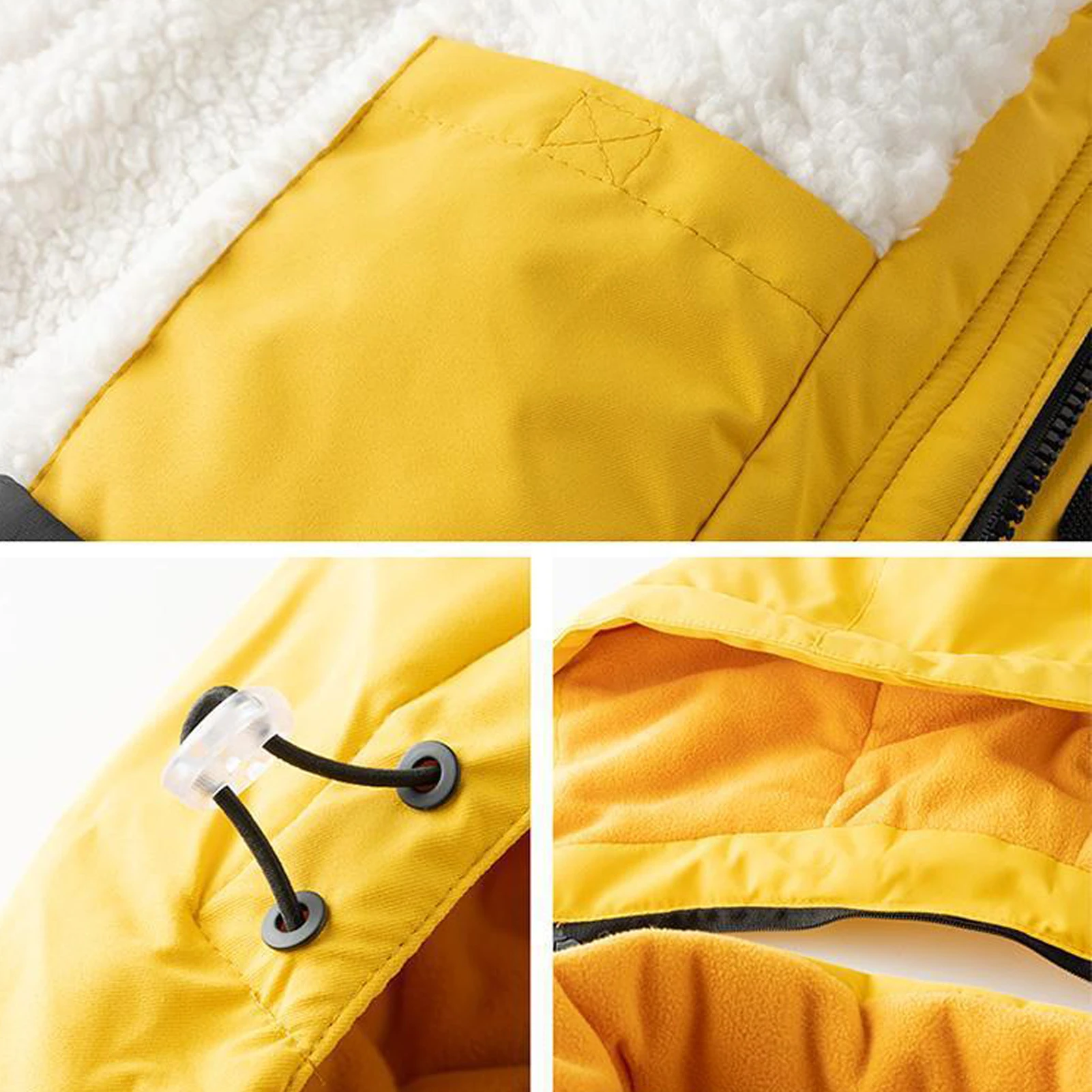 Traje de nieve infantil con capucha de lana y pantalón con pechera de 2 piezas - imagen 3