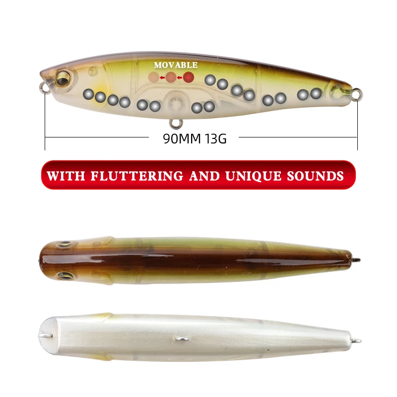 Le Fish-señuelo de pesca flotante, lápiz StickBait, Wobblers Topwater Crankbait, señuelos artificiales de fundición larga, 90mm, 13g - imagen 2