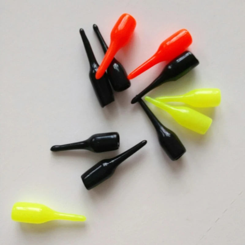 100 unids/lote flotador de pesca de goma cola de deriva 2/2, 5/3/3, 5mm frijoles y conectores llamativos para flotador de pesca Lightstick Bobber A391 - imagen 2