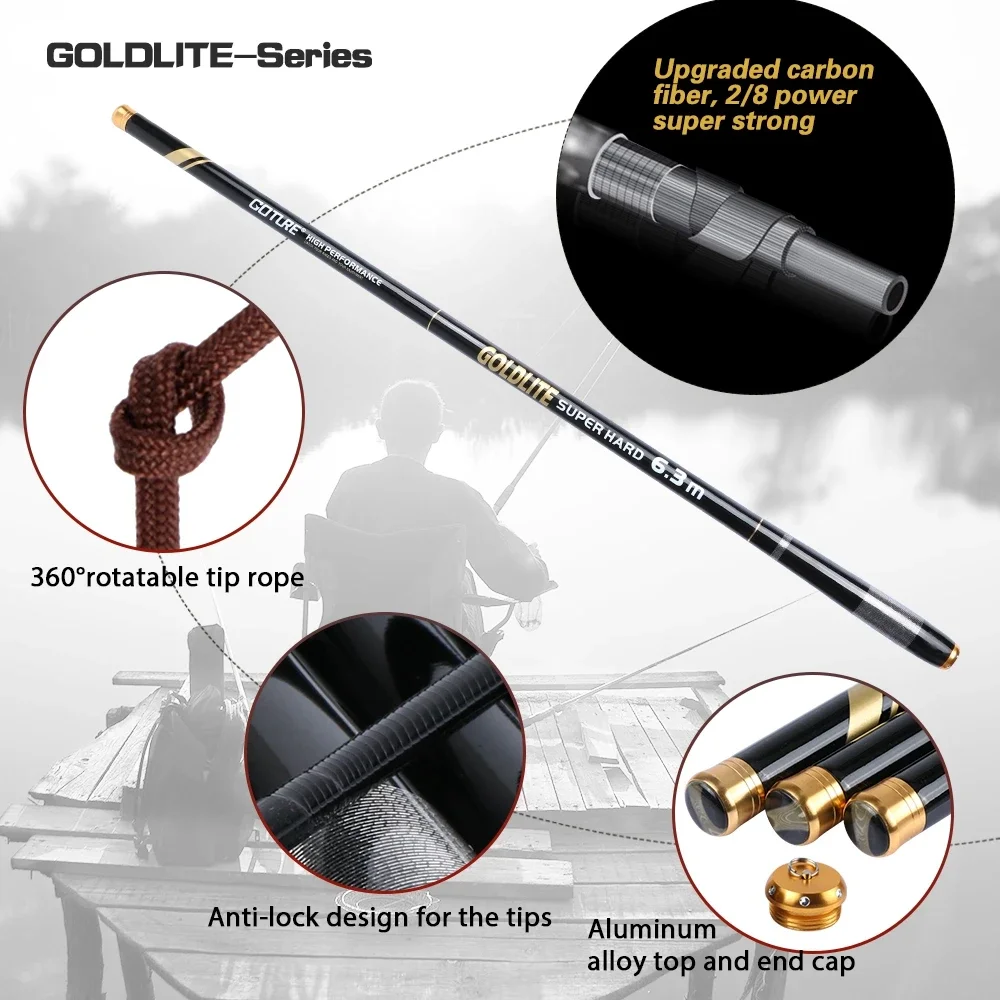 Goture GOLDLITE caña de carpa telescópica resistente - imagen 3