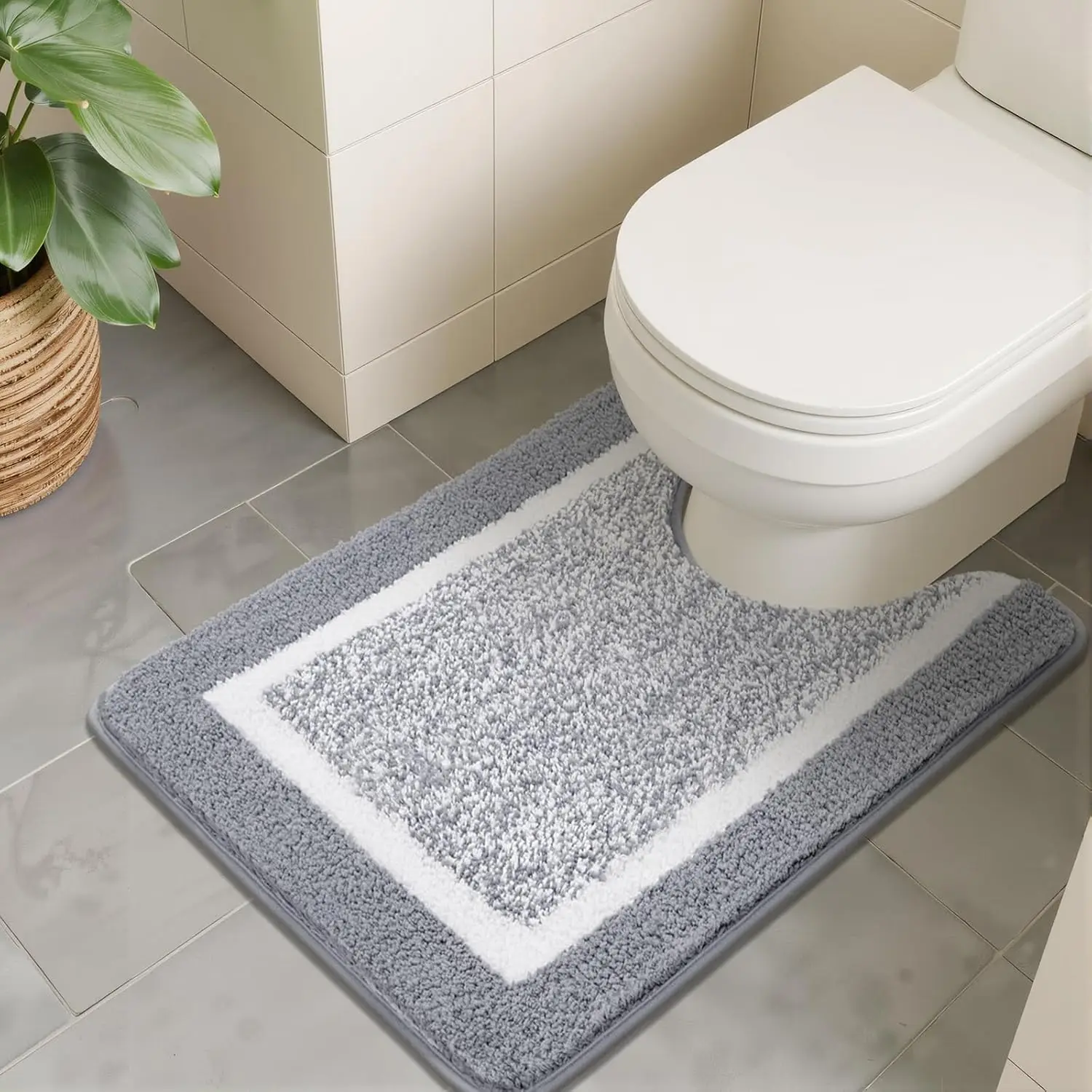 Alfombra de Baño Antideslizante Microfibra Forma U - Secado Rápido - imagen 2