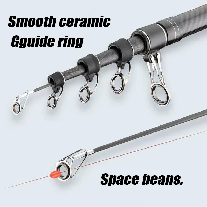 Caña de pescar telescópica de carbono de 2,1 M, 3,0 M, 3,9 M, 4,5 M, 20kg, caña de pescar giratoria, agua salada, agua dulce, playa, roca, Surfcasting - imagen 4