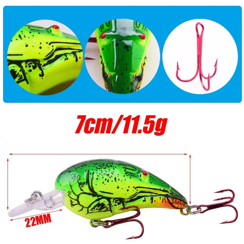 Señuelo de pesca flotante Crankbait, 7cm, 11,5g, Minoow Wobbler, cebo duro Artificial para Lucio, señuelos, aparejos de pesca Jerkbait, 1 ud. - imagen 2