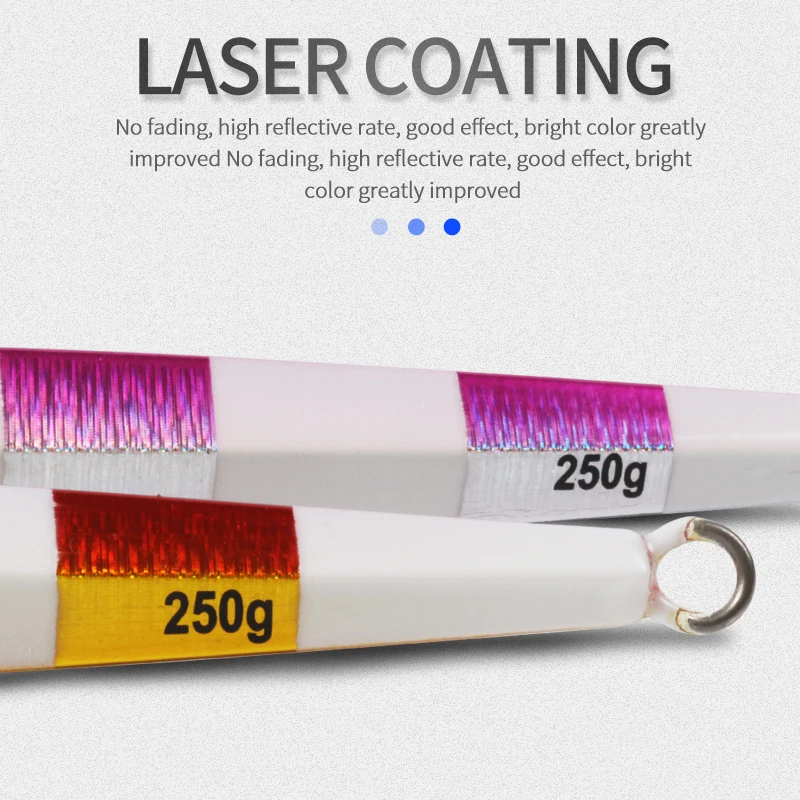 OBSESSION J35 200g 250g 300g pesca en agua salada señuelo de Jigging de Metal recubrimiento láser Jigbait de Metal duro cebos de plantilla luminosos - imagen 5