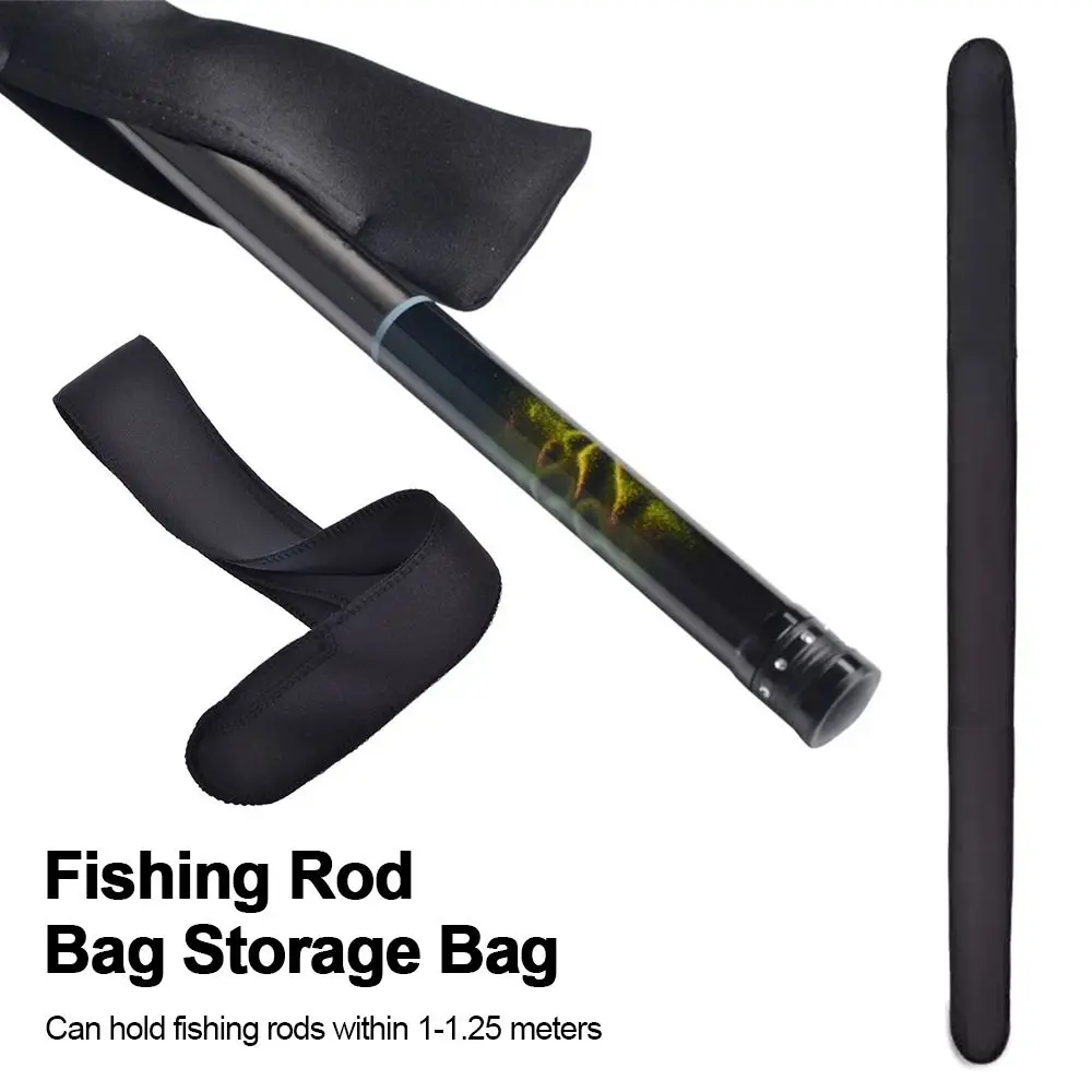 Bolsa de caña de pescar elástica multifuncional, bolsa de caña de pescar negra portátil, accesorios de equipo de pesca plegables - imagen 3