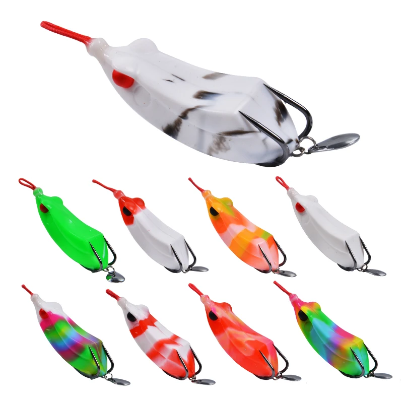 Juego de señuelos de silicona suave de 5 piezas, cebo Crankbait para pesca de carpa, Wobbler, cebo Artificial, caja de aparejos de rana - imagen 5