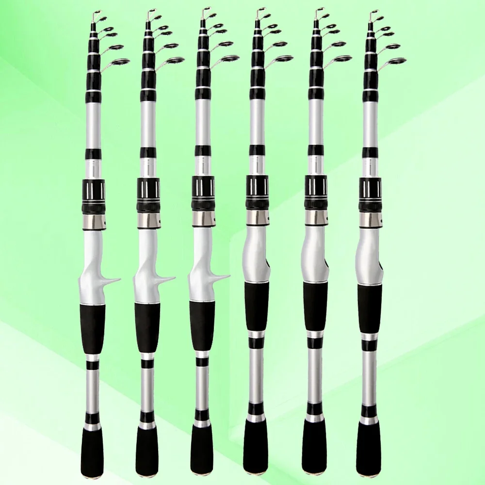 Caña de pescar telescópica para Baitcasting, aparejos de pesca ultraligeros de viaje, giratorios de carbono, 1,5 M, 1,8 M, 2,1 M, 2,4 M - imagen 3