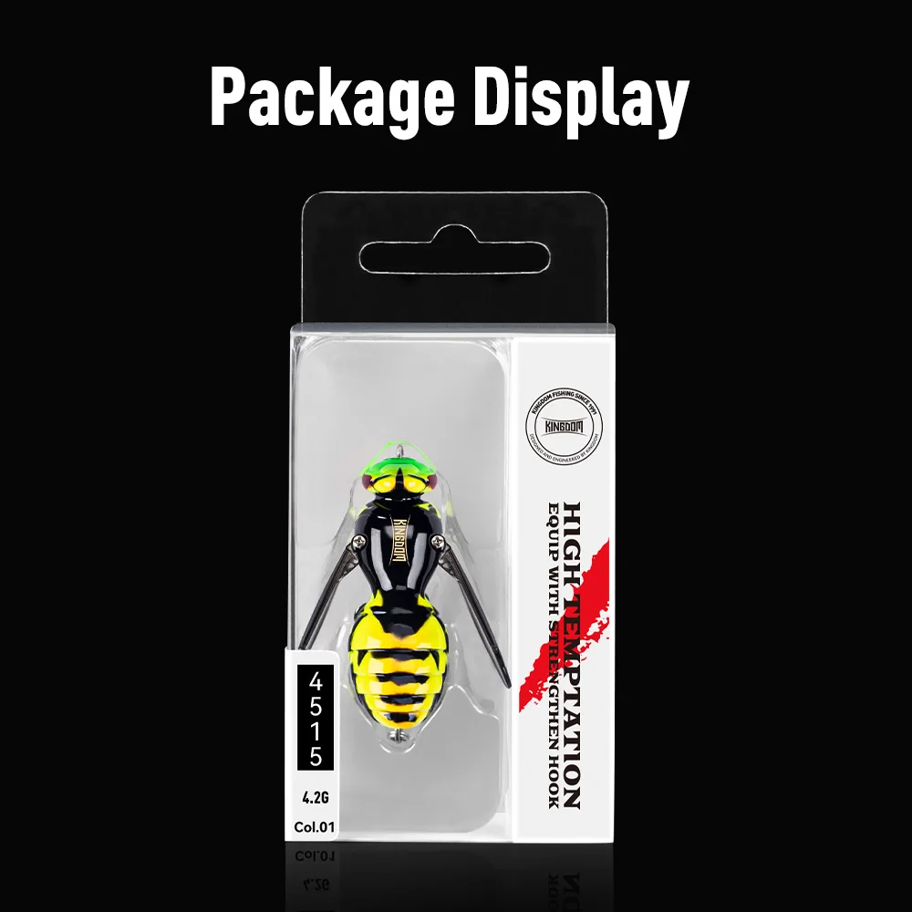 Cebo de pesca de avispa Kingdom 4,2g 6,6g 40mm 48mm insecto biónico flotante señuelo de pesca cebos artificiales duros pesca de Lucio carpa - imagen 5