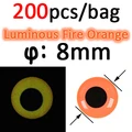 200pcs 8mmFireOrange