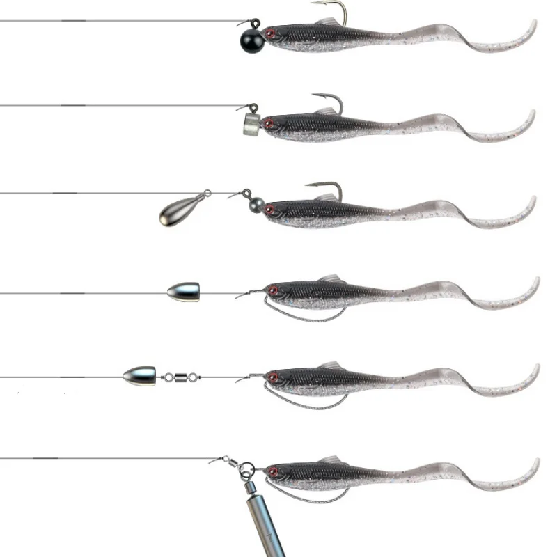 Señuelo de pesca cebo blando gran turbulencia cola de onda picante señuelos artificiales volumen flujo competencia lubina mandarín 8-12 piezas en oferta - imagen 3