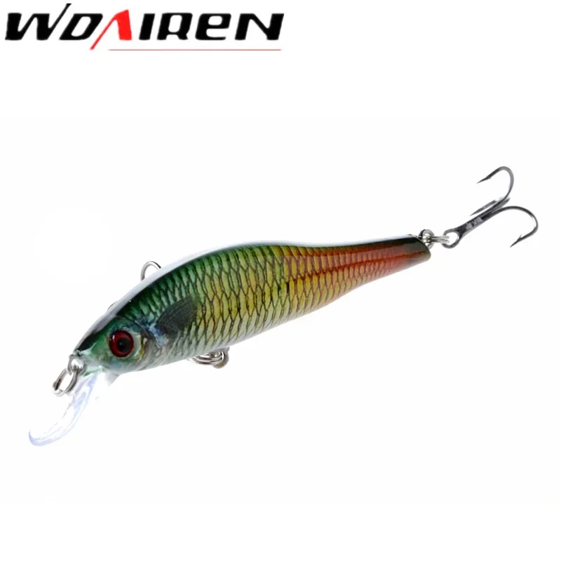 Señuelo de pesca Minnow Wobblers, 1 unidad, 9,5 cm, 11g, cebo duro Artificial, Crankbait Swimbait con anzuelos, aparejos de pesca Isca, WD-386 - imagen 2