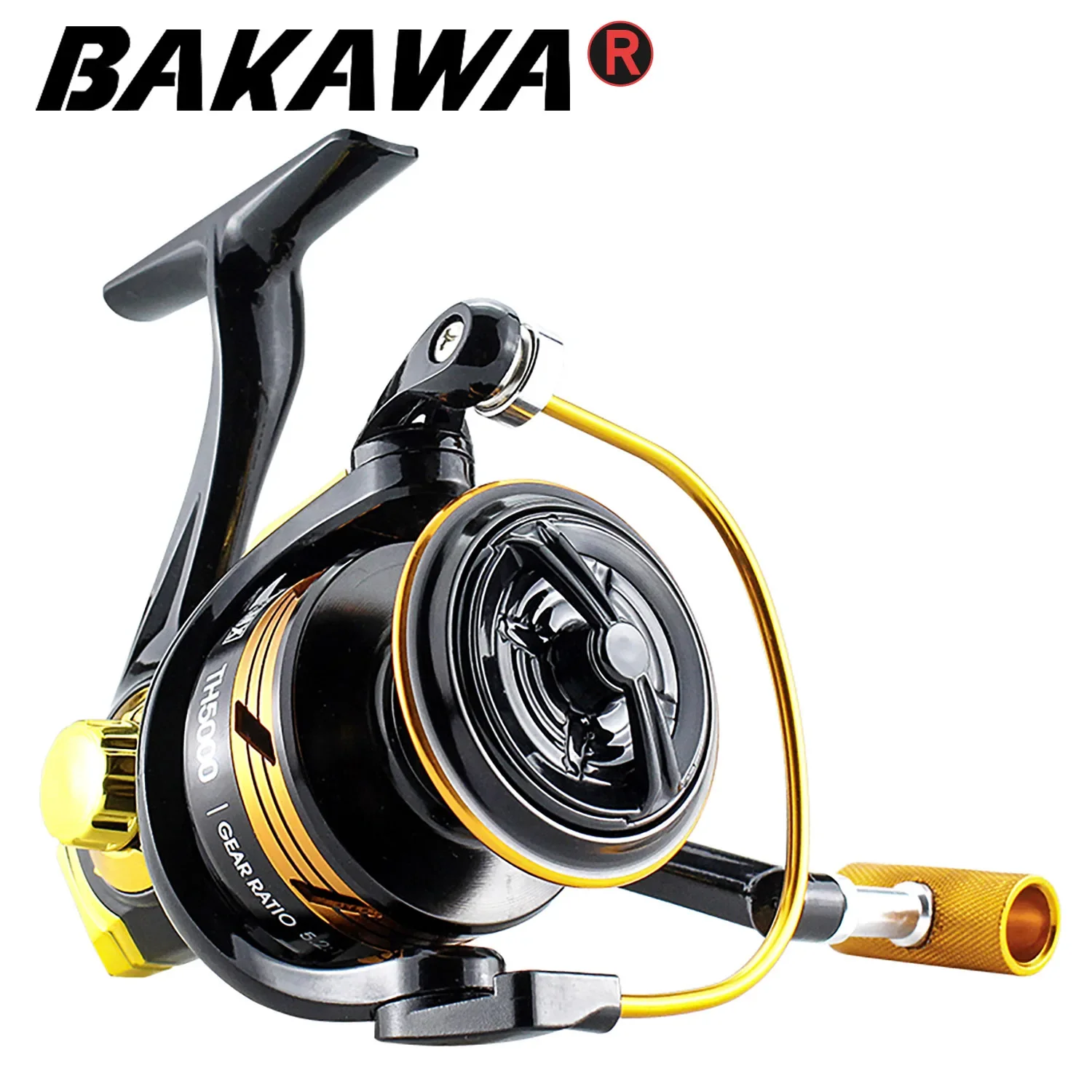 BAKAWA-carrete de pesca para agua salada, rueda giratoria de arrastre máximo de 12KG con carrete de Metal, accesorios de bobina, gran oferta, 2000-7000 - imagen 3