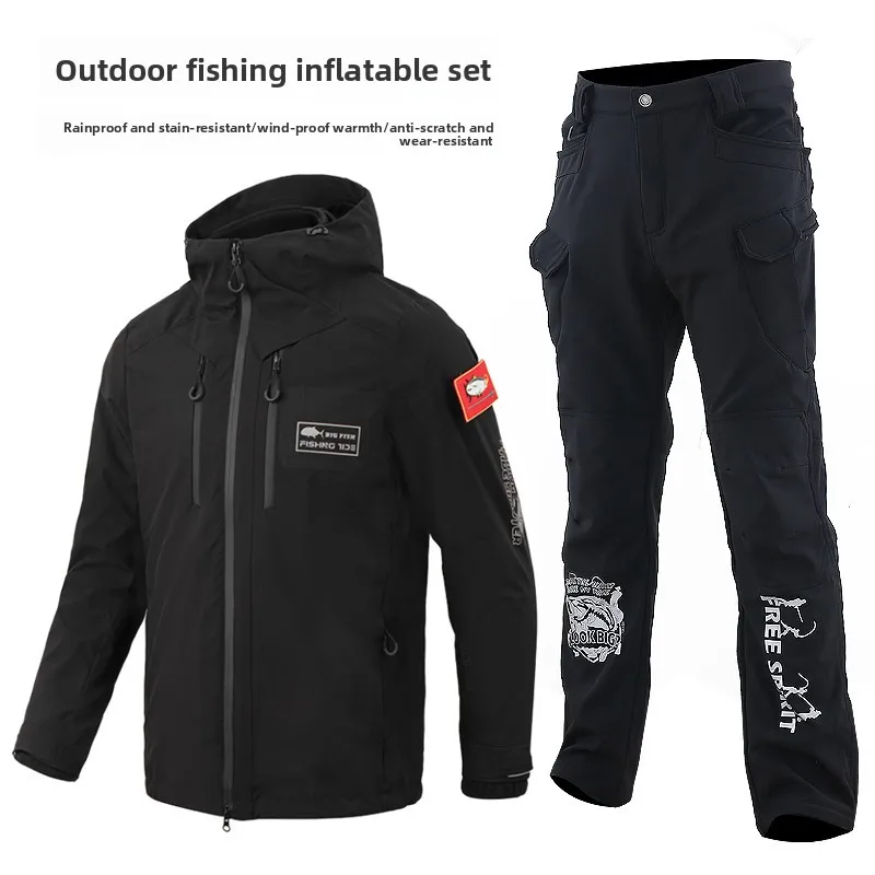 Chaqueta de pesca de invierno dos piezas impermeable extraíble