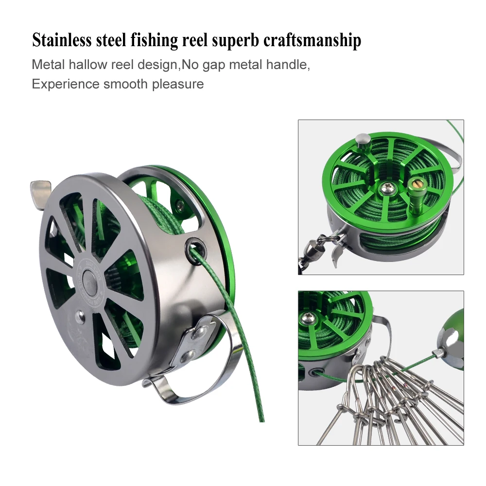 Hebilla de bloqueo de pesca de NEPTUNE, hebilla telescópica de acero inoxidable para peces vivos con ruedas, herramientas de pesca de carpa flotante en el mar - imagen 5