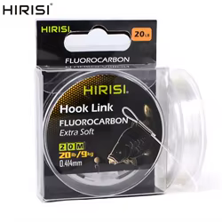Hirisi-sedal de pesca de carpa, hilo de pesca de fluorocarbono súper rígido, aparejo Chod, 15lb, 20lb, 27lb, 32lb, transparente, 20m
