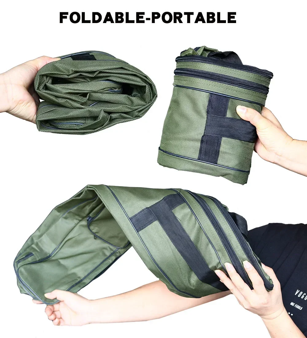 JOSBY-bolsas de pesca plegables multifuncionales para exteriores, bolso cruzado de un solo hombro, almacenamiento de señuelos de pescado, herramienta de pesca, 122-182CM - imagen 5