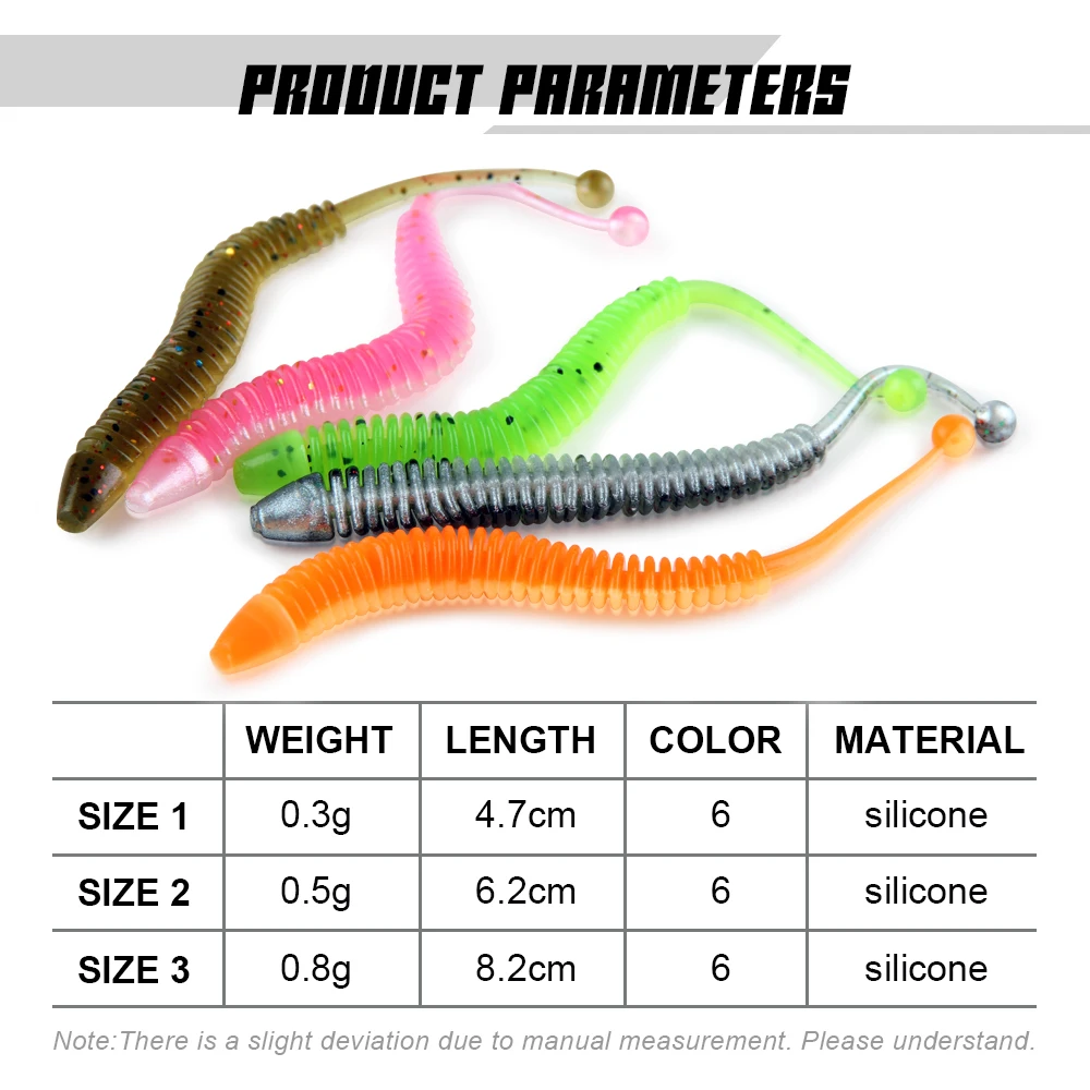 Spinpoler-señuelo de pesca suave, palo de sábalo, gusano, lubina, lombriz de tierra falsa, trucha Artificial, lubina, tiro caído, perca, Leurre, 10 unidades por paquete - imagen 3