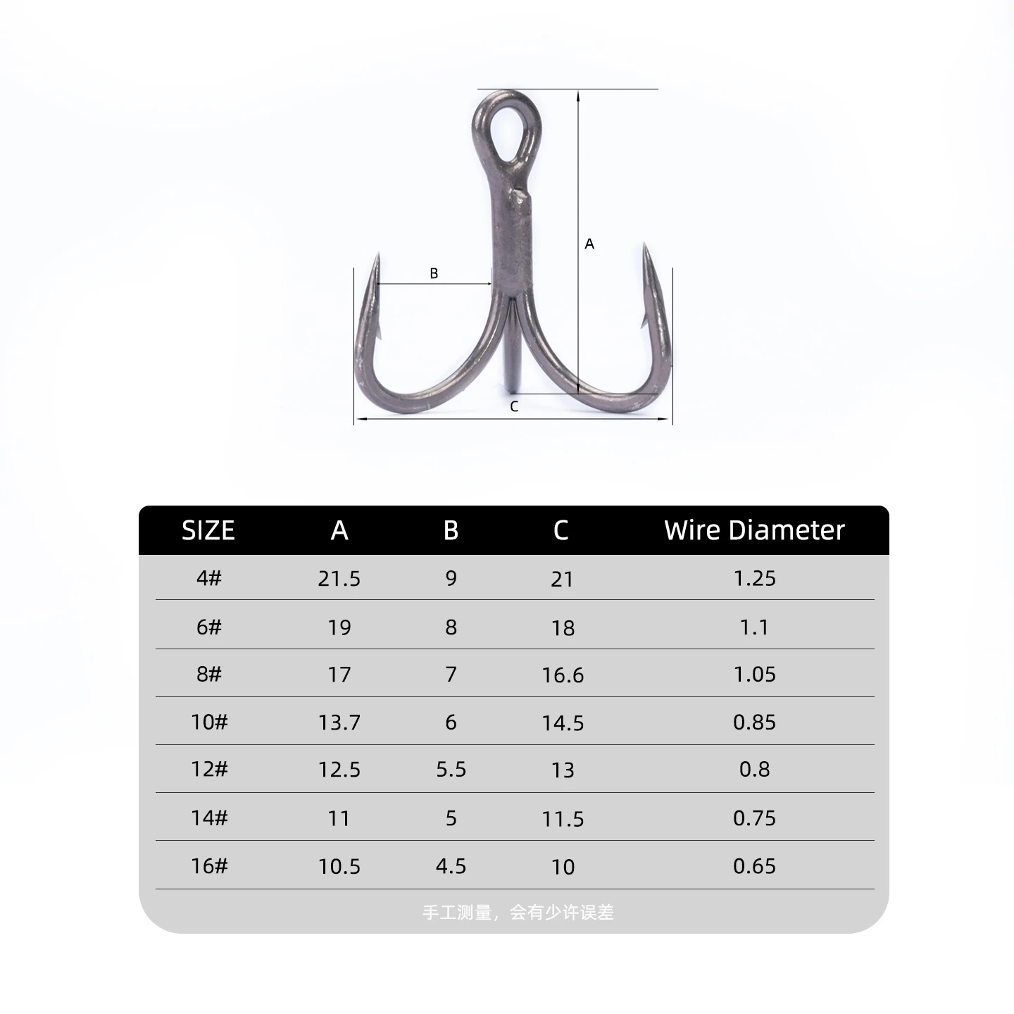 OUTKIT 10 Uds 6022 gancho triple recubierto de teflón 4x fuerte súper afilado 4-16 #   Aparejos de pesca con anzuelos triples de mar de acero de aleación antioxidante - imagen 2