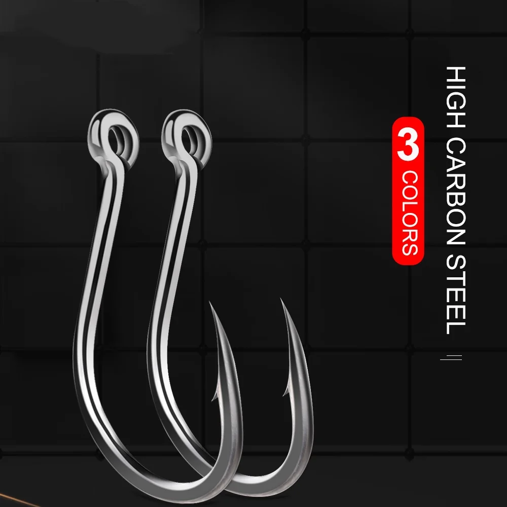 FTK 50-100 piezas de anzuelo de pesca dorado de acero rico en carbono 1 # -12 #   Anzuelo de púas con anzuelos rojos con ojo anillado para aparejos de pesca de carpa - imagen 4