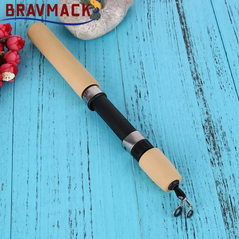BRAVMACK-palo de Pesca en hielo, caña de pescar portátil de carbono, peso ligero, agarre cómodo para río, aparejos de Pesca de carpa