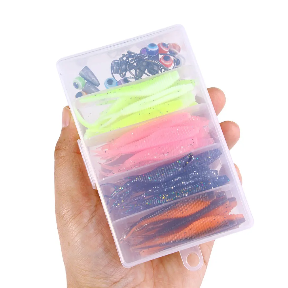 Kit de vinilos con anzuelo jig head y caja de aparejos - imagen 5