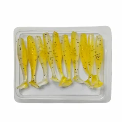 10 Uds MINI cebo blando TPR 40mm 0,5g cola de paleta suave Swimbait Señuelos de Pesca cebo de silicona Artificial Wobblers señuelos blandos