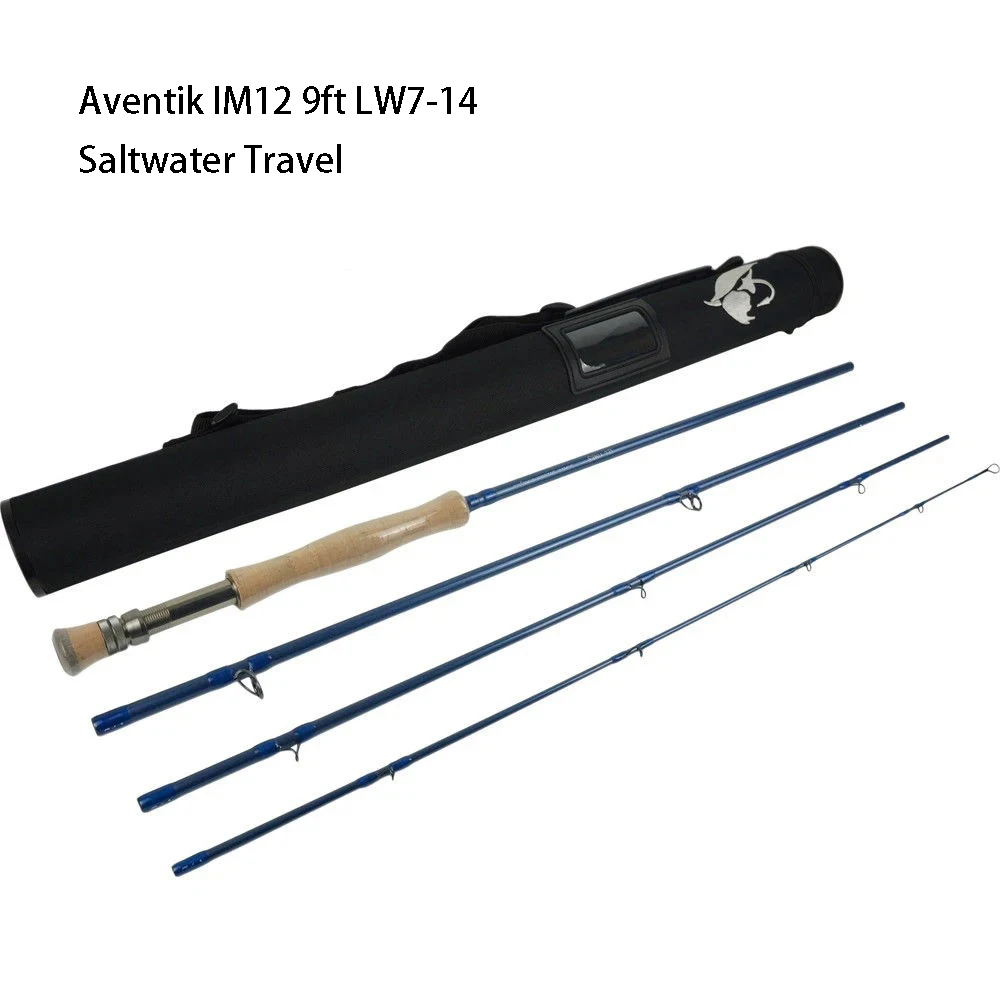 Aventik IM12 9 pies LW7-14 cañas de pescar con mosca de viaje de agua salada acción rápida peso ligero con Estuche de transporte para Walleye Bass CarpTrout - imagen 5