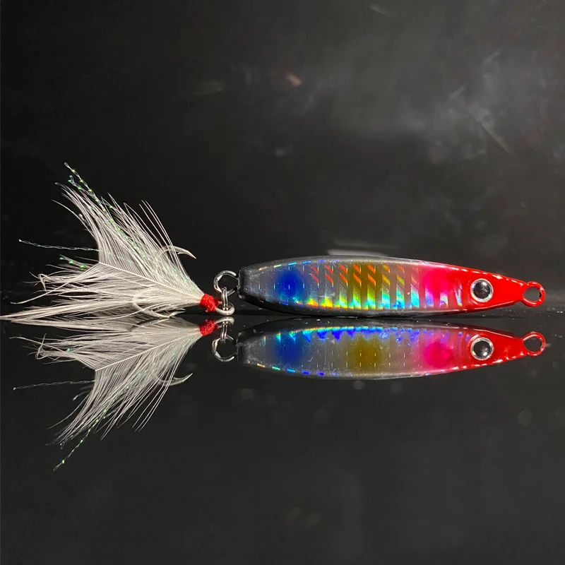 Multicolor 20g cantidades múltiples fundición Pesca aparejos cebo Artificial Pesca Jigging impresión 3D láser Metal Jig Trolling duro