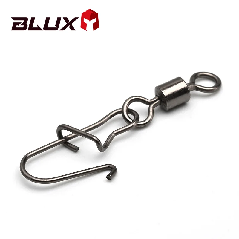 BLUX 50 Uds bloqueo a presión con superlínea giratoria de acero inoxidable señuelo bucle cambio rápido Clips de pesca Terminal de conector de velocidad rápida - imagen 5