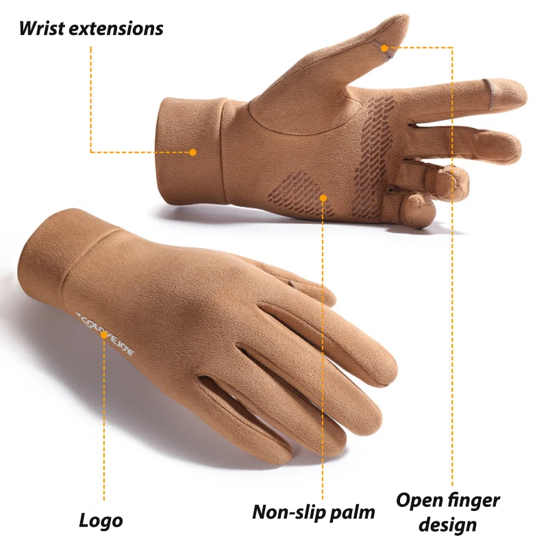 Guantes de pesca de invierno, guantes de corte de dos/tres dedos, a prueba de viento, antideslizantes, cálidos, equipo de escalada para ciclismo - imagen 5