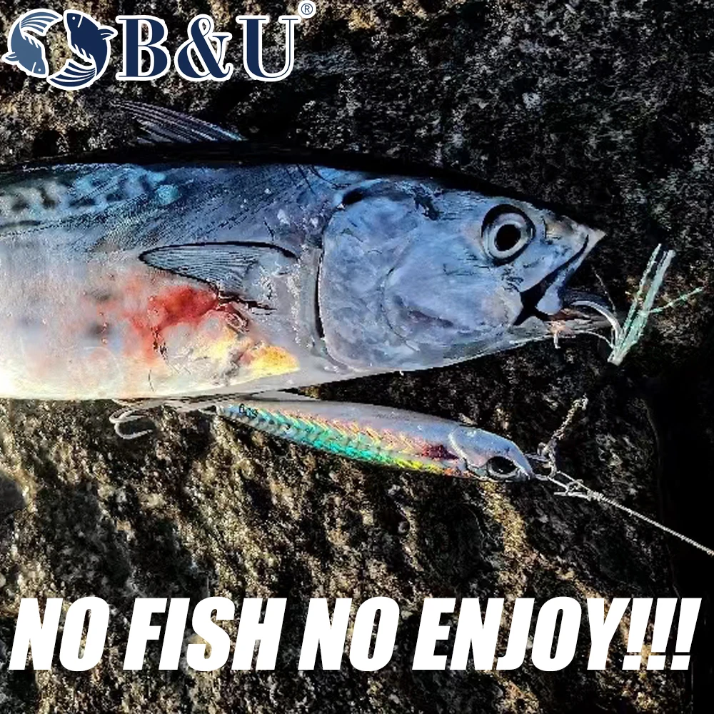 B & U 30G/40G/60G Impresión 3D Metal fundido Jig cuchara Shore Casting Jigging pescado lubina pesca en agua salada señuelo cebo Artificial aparejos - imagen 3