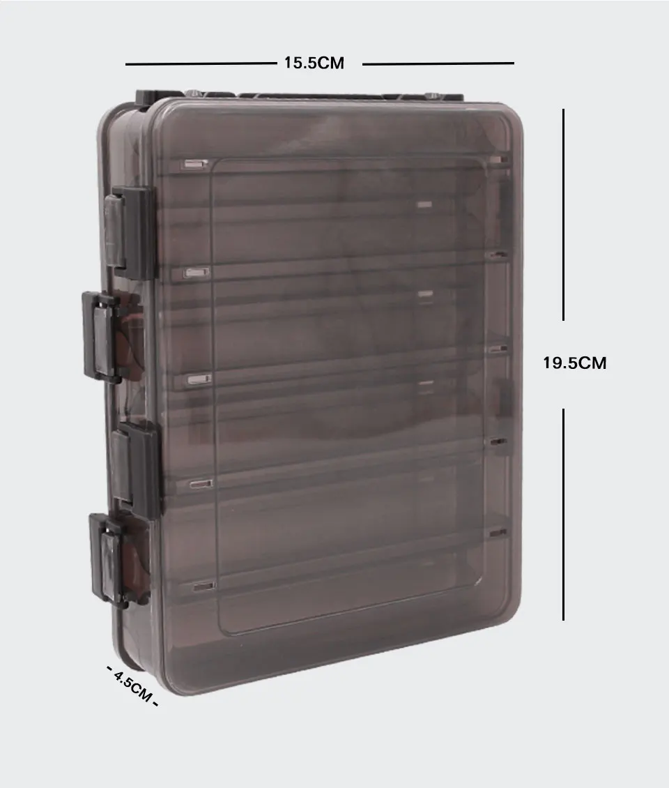 Caja de aparejos de pesca TacklePro, doble capa, 10 compartimentos, cajas de anzuelos de pesca, cebo de señuelo, anzuelos, cajas de aparejos - imagen 4