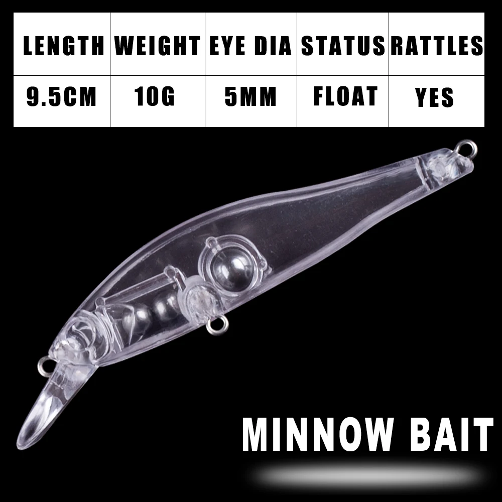 Dr.Holife Minnow flotante sin pintar con cascabeles para DIY - imagen 5